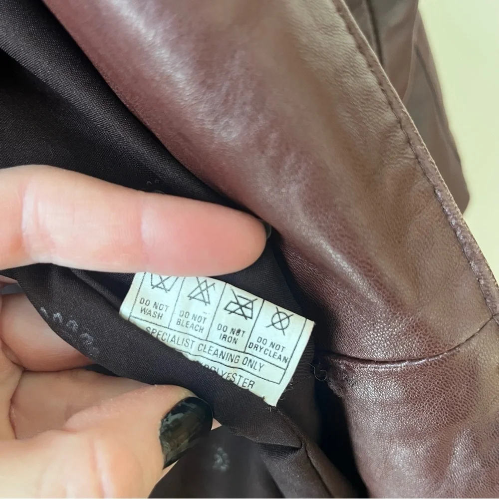 Vintage Real Leather Oversized Blazer Jacket | Brown | Size S grunge streetwear - Picture 5 of 12